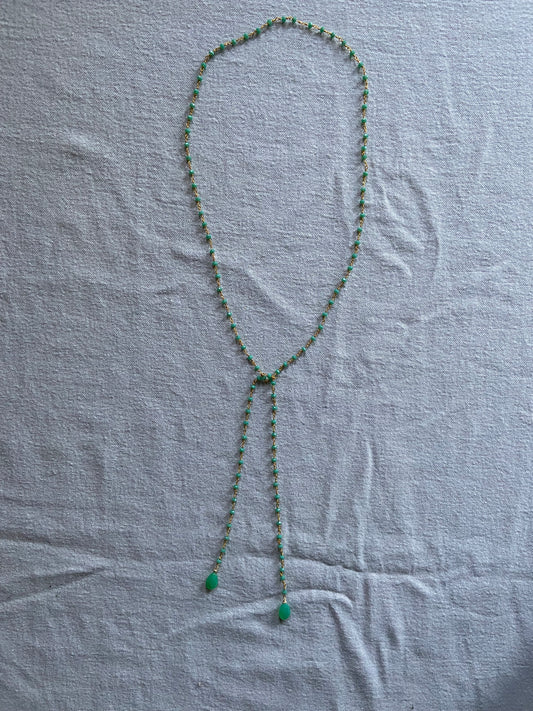 Green chrysophrase wire wrapped lariat